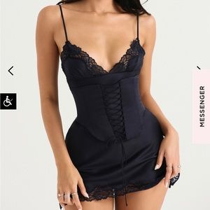 HOUSE OF CB worn ONCE corset dress dark navy blue